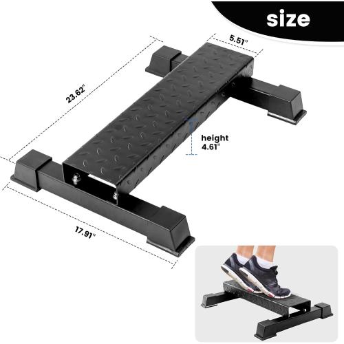 Steel Calf Raise Block – Heavy Duty Calf Stretch Platform for Seated & Standing Calf Raises, Calf Extension, Dumbbell Calf Raise & Leg Strength Training Equipment for Home Gym