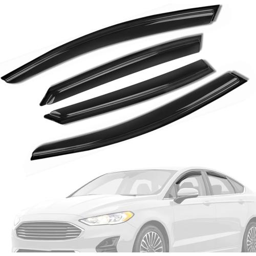 Window Visors Rain Guards FIT 2013-2020 Ford Fusion Sedan, Out-Channel Window Vent Wind Deflectors Shades, Tape-On Visor Set 4Pcs