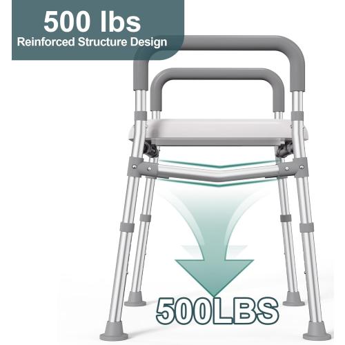 HOMLAND Toilet Seat Riser with Handles for Seniors, Removable Bedpan, 500lb | Aluminum Reinforced Crossbar, Padded Seat, Handicap Elevated Rised Toilet Seat for Elderly, Bedside Commode, Fit Any Toilet