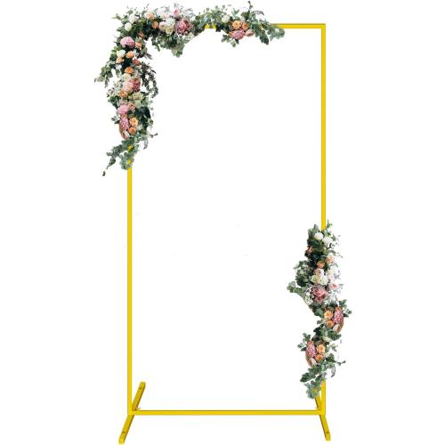 Wedding Arch, 6.6 FT x 3.3 FT Square Backdrop Stand for Ceremony, Gold Metal Arch Backdrop Stand for Parties, Balloon Arch Stand Backdrop for Anniversary, Birthday, Bridal, Baby Shower, Decoration