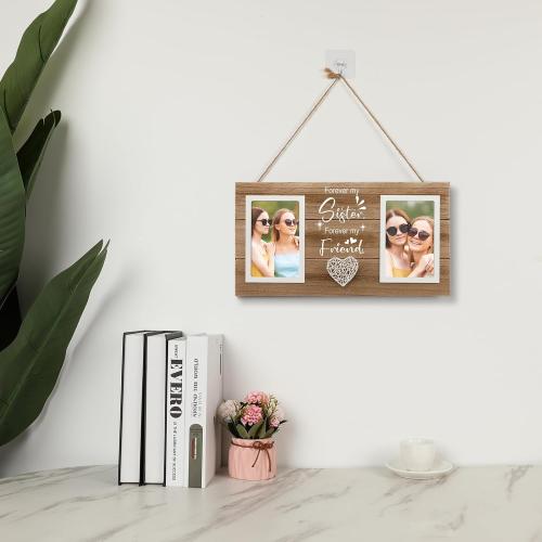 Sister Birthday Gifts From Sisters, 4x6 Picture Frame Bestie Gift - Double Photo Frame Gift Idea for Big Sister Valentine's Day Christmas Mothers Day Present