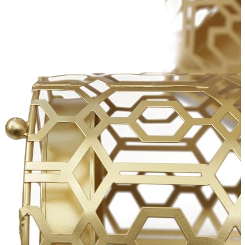 Adeco Metal Umbrella Stand Rack Holder Organizer Entryway Freestanding, for Canes, Walking Sticks, Gold Color