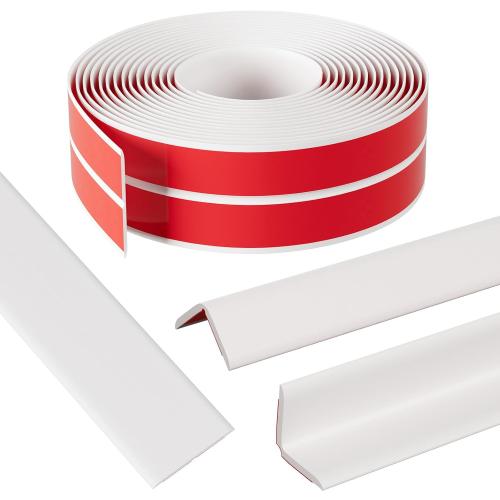 Wall Corner Protector & Edge Guard，Wall Corner Trim Inside & Outside Molding Caulk Strip, Peel and Stick Wall Moulding Edge, Ceiling, Countertop 2.36”W x22’L White