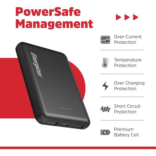 Energizer 5000mAh Portable Charger USB-C Output Power Bank Lightweight Battery Pack Compatible with iPhone, Samaung Galaxy, iPad, Android Smartphones etc_UE5010C