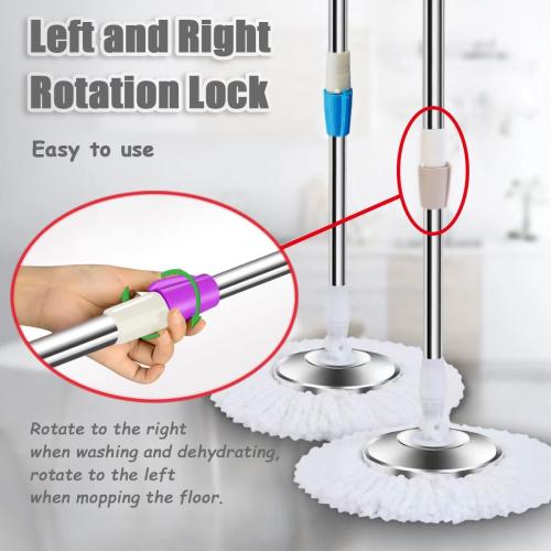 Color Blue Extended Spin Mop Replacement Mop Handle, Upgraded 60-inch 360 Degrees Rotating Telescopic Replacement Mop Stick for Spin Mop Bucket Cleaning System (Stainless Steel Disc, Blue)