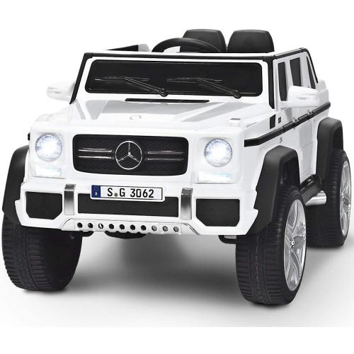 Costzon Ride on Car, Licensed Mercedes-Benz Maybach, 12V Battery Powered Vehicle Toy w/ 2 Motors, Remote Control, 3 Speeds, Lights, Horn, Music, Aux, Storage, Truck, Electric Car for Kids (White)