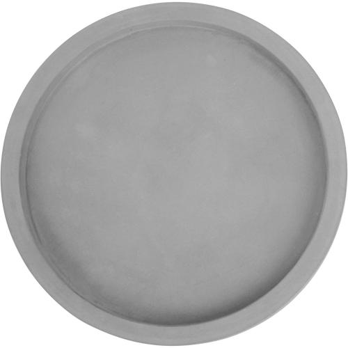 MyGift 11-inch Modern Gray Concrete Round Bathroom Vanity Tray, Cologne and Perfume Tray for Dresser Top