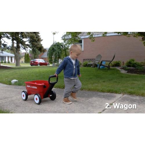 Radio Flyer Push & Pull Walker Wagon with Garden Tools, Ages 1-4 Years, Red