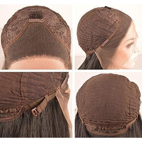 ELESTY 13 * 4 Long Wavy Black Hair Synthetic Lace Front Wigs for Women Loose Curly Natural Hairline Heat Resistant Fiber Lace Front Wigs Water Wave Free Part Glueless Wigs Cosplay Dairly Use 24Inch