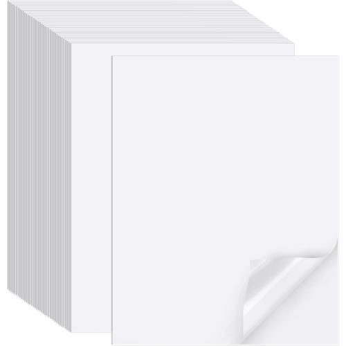Printable Sticker Paper for Inkjet Printer, 300 Sheets 8.5 x11'' Matte Sticker Printer Paper Full Sheet Labels for Laser/Inkjet Printers, Letter Size