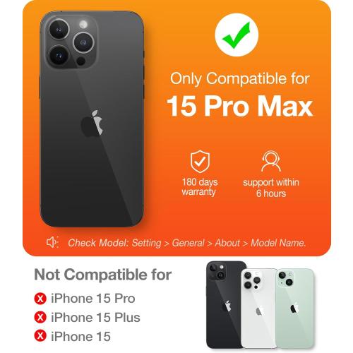 TORRAS Magnetic Slim-Fit for iPhone 15 Pro Max Case, Ultra-Thin 15 ProMax Phone Case Compatible with MagSafe, Lightweight Anti-Scratch Matte Hard iPhone 15 ProMax Case 6.7 inch OriginFit, Navy Blue