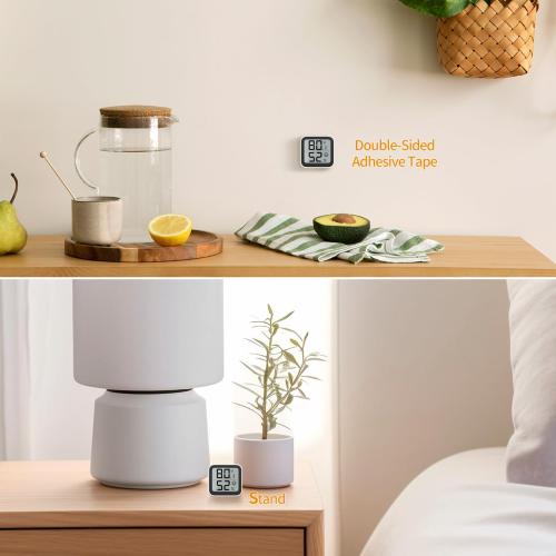 NOKLEAD Thermometer Humidity Meter Inside Mini Hygrometer Monitor Room Temperature Measuring Device with Face Icon Comfort Indicator ℃/℉ Switch for Baby Room Greenhouse Office Living Room（2）