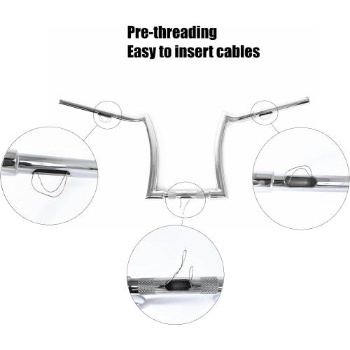16 Rise Chrome Ape Hanger Handlebar Fit for Harley Sportster 883 1200 XL Softail FLST FXST Dyna, Road King Handlebars 1994-2023, Road Glide Handle Bar 1998-2013, 1.25” Fat 1 Clamp Meathook Bar