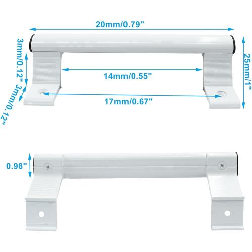 Bonsicoky Sliding Door Handle, White, 2 Pack, 8 Inch