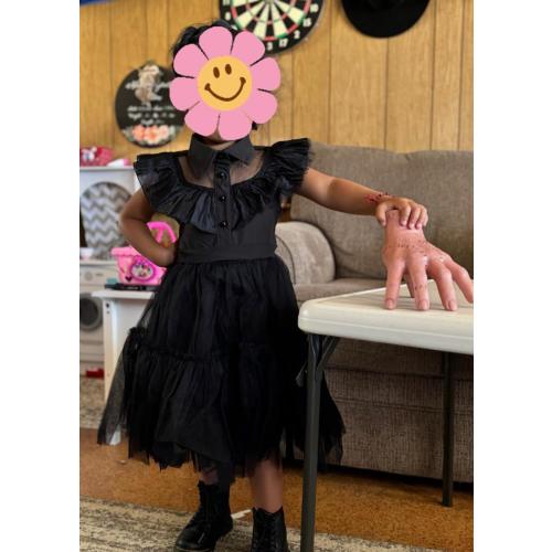 Toddler Baby Girls Black Dress Kids Black Party Costume 1-2 Years