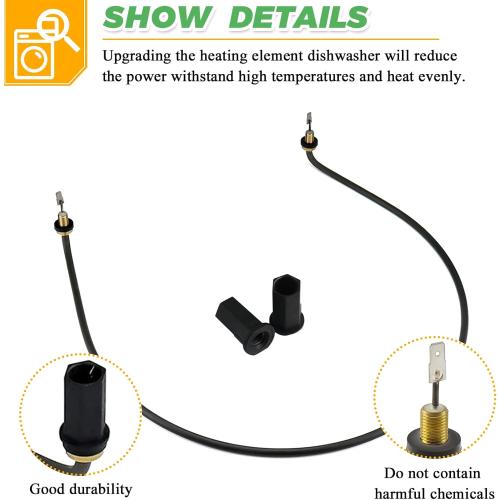 W10518394 W10441445 PS8260087 Dishwasher Heating Element by Techecook - Fit for Whirlpool Kenmore Amana Maytag Dishwasher - Replaces W10134009 AP5690151 W10518394VP WDF520PADM7 WDT710PAYM3 WDT720PADM2