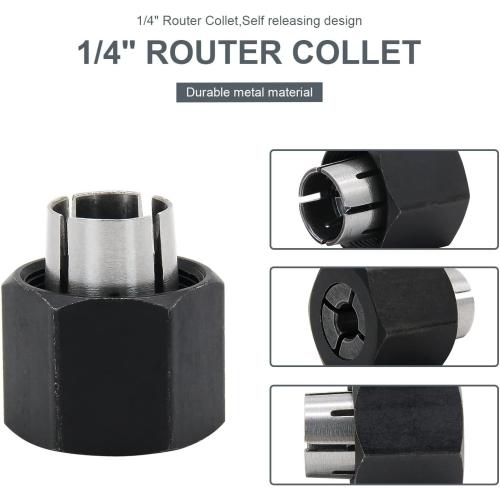 Thaekuns 1/4 Router Collet Fit for Dewelt 326286-04 Big Horn 19691 Boschi 2610906283 Hitachi 323-293 RC025DW