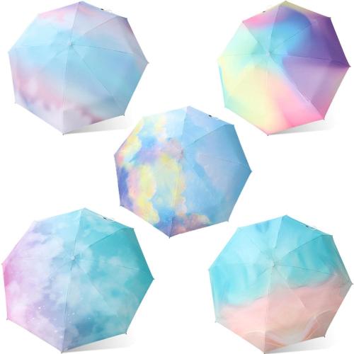 Sunny and rainy dual-purpose folding umbrella Mini pocket capsule umbrella Small fresh vinyl sunscreen parasol