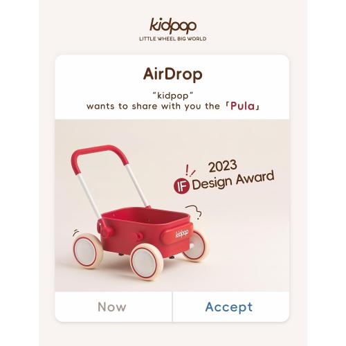 PULA Baby Push Walker with Wheels Toddler Wagon for First Learner Baby Toys 6-12 Months, 1 Year Old Birthday Gifts, Indoors and Outdoors (Red)