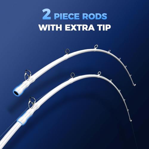 KastKing Centron Lite Twin Tip Fishing Rods, IM6 Graphite Blanks, Twin Tip Fishing Rods, Stainless Steel Guides with Ceramic Rings, Split or Full Rear EVA Handle Design, Drop Shot Hook Keeper