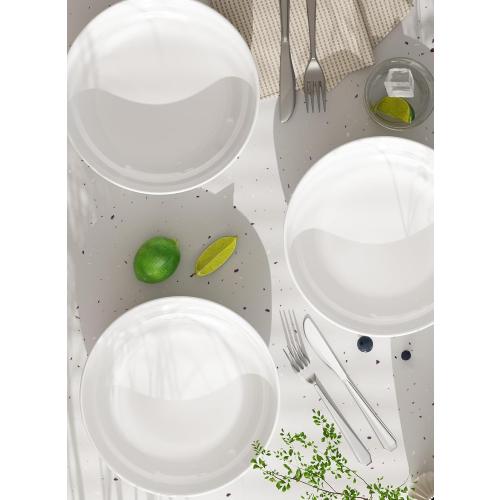 Quatish Pasta Bowls 30oz Set of 6, Salad Bowls Soup Bowl for Kitchen, Microwave & Dishwasher Safe, Large Porcelain Wide and Shallow Serving Bowl, White Dinner Plates, Dinnerware Set, Gift