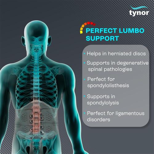 TYNOR Lumbo Lacepull Brace, Grey, XXL, 1 Unit