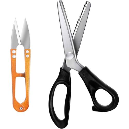 Shears Comfort Grips Crafts Zig Zag Cut Sewing Scissors, Professional Handheld Dressmaking, Pinking Shears, Zig Zag Craft Scissors Decorative Edge, Pinking Shears for Fabric Cutting