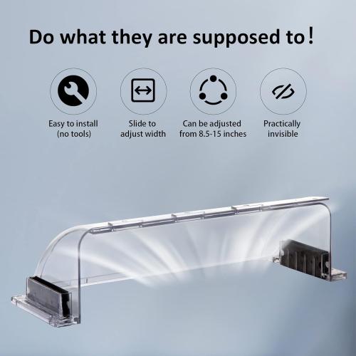 2 Pack Air & Heat Deflector for Vents, Sidewalls and Ceiling Registers, Adjustable from 8.5 to 15