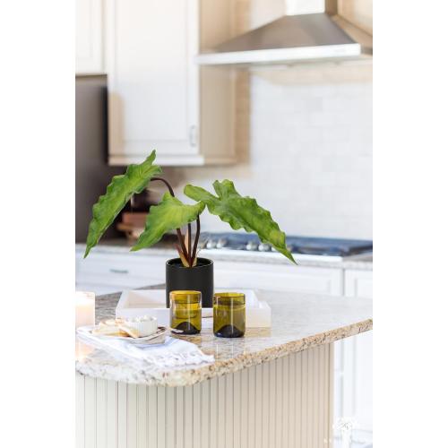 2 PCS...Hollyone Fake Potted Plants Artificial Plants Indoor 11 Faux Plants Caladium Plant in Black Ceramic Pots for Home Decor Office Desk Bathroom Bedroom Greenery Decoration