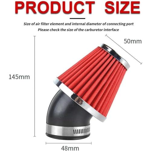 NIBBI 48mm Motorcycle Air Filter High Performance Air Filter 48mm For Dirt Bike Mini Bike Pit Bike Motocross GY6 ATV SSR TTR AJS