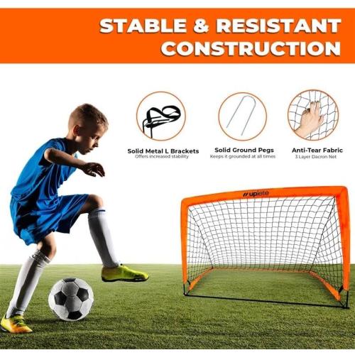 Portable Soccer Goals – Set of 2 & with Accessories | Durable, Easy-to-Set-Up Kids Soccer Nets for Backyard & Outdoor Play | Ideal Gift for Young Soccer Players