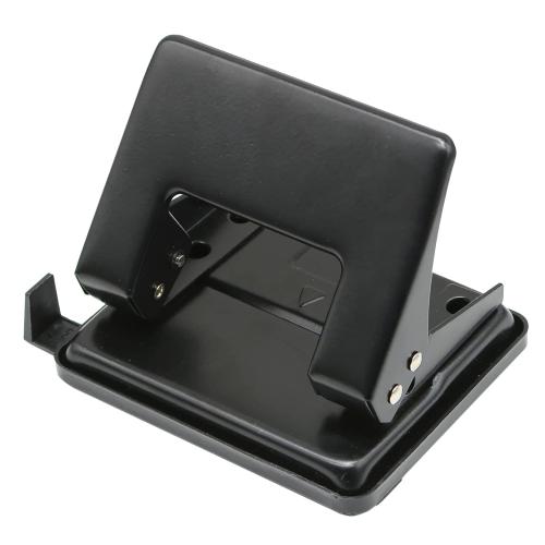 1 Pcs 2 Hole Paper Puncher, 1/4 Inch Diameter of Circle, 3.14 Inch of Hole Spacing Paper and Leather Hole Punch for Office and Home Supplies (Black, 2 Hole)