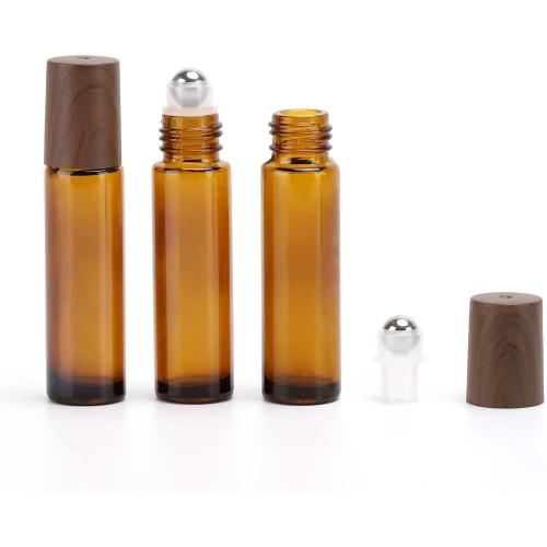 Tbestmax 12 Pack Glass Essential Oil Roller Bottles with Stainless Steel Ball, 10ml Amber Roll on Perfume Bottles with Lids for Travel