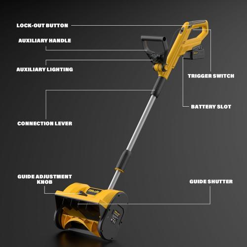Cordless Snow Shovel,20V 12-Inch Electric Snow Shovel, Snow Blower Cordless with Directional Plate and Adjustable Front Handle