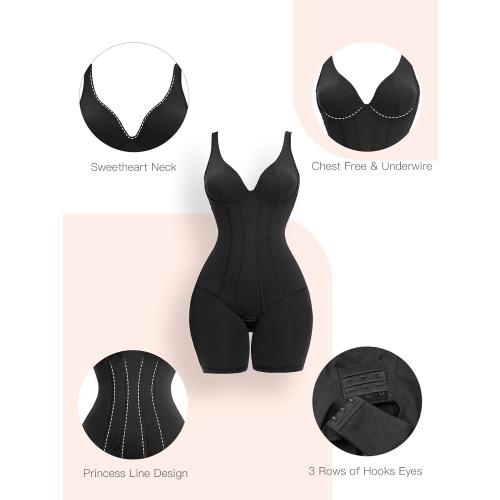 Size L Slimers Women V-Neck Corset Bodysuits - Tummy Control Sculpting Body Suits : Hip Lifter Shapewear Outfits Club Tops