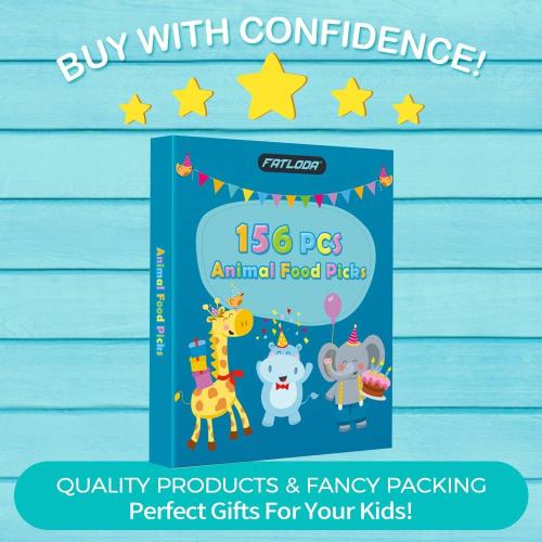 156PCS Animal Food Picks for Kids Bento Box Accessories, FATLODA Fun Kid Food Picks, Cute Fruit Toothpicks for Kids Lunch Accessories, Reusable Lunchbox Pick for Kid Toddler