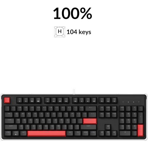 LEMOKEY X3 Wired Mechanical Gaming Keyboard, 100% Layout with QMK/VIA Programmable Keyboard, Brown Switch，Red Backlit for Windows