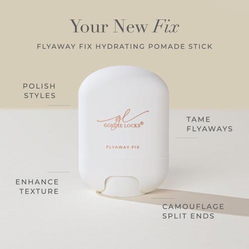 Goldie Locks Flyaway Fix Hydrating Pomade Stick - Tames Flyaways and Controls Frizz - Lightweight Non-Greasy Hold - Safe for Extensions & Color-Treated Hair - Protein-Free - 0.5 oz