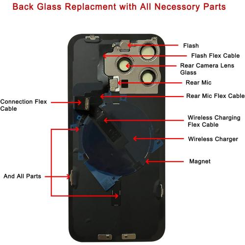 Rear Back Glass Replacement for iPhone 15 Pro Max 6.7-inches with Reparing Tool Kit and All Necessary Parts (Natural Titanium)