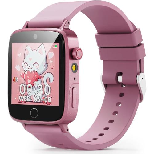 Kids Watches for Girls Toys Age 4-12, Smart Watch for Kids with Camera, 26 Puzzle Games, Alarm Clock, Pedometer, Audiobook, Learn Card, Toddler Watch Birthday Gift for 8 9 10 Year Old Girl