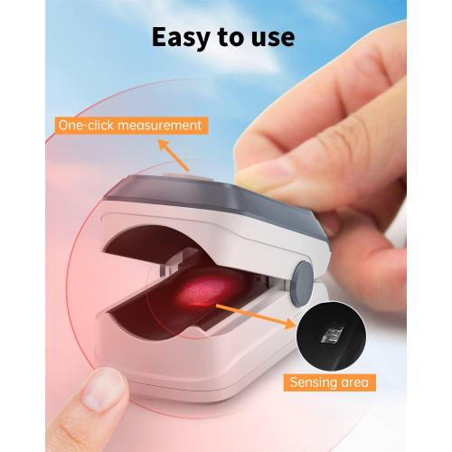Fingertip Pulse Oximeter Blood Oxygen Saturation Monitor Pulse Ox, Heart Rate and Fast Spo2 Reading Oxygen Meter with OLED Screen Included Lanyard and 2 X AAA Batteries