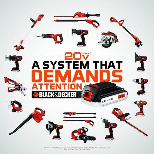 BLACK DECKER 20V MAX Battery, 1.5Ah Lithium Ion Battery, Extended Runtime, Compatible with Tools, Outdoor Equipment and 20V Vacuums (LBXR20)