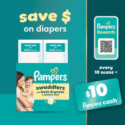 Pampers Swaddlers Diapers, Size 3 (13-26 lbs), 168 Count, Absorbent, Keeps Baby Dry and Comfortable, Skin Safe Disposable Baby Diaper (Packaging May Vary)