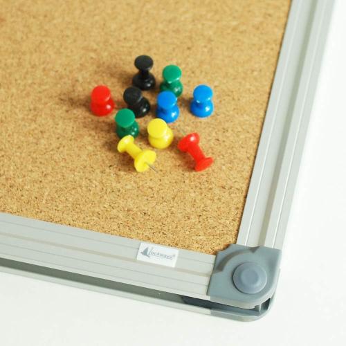 Lockways Cork Board 36 x 24 Bulletin Board, Double Sided Corkboard | Wall-Mounted Aluminum Framed Message Presentation Notice Board 3 x 2