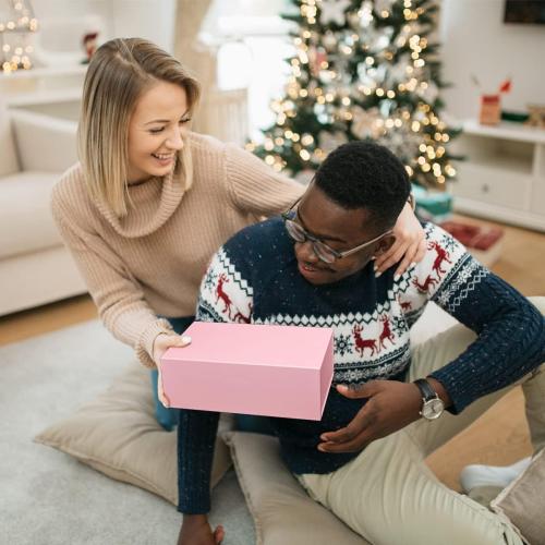 Pink Gift Box  with Magnetic Closure Lid Gift Boxe for Presents,Bridesmaid Gifts Boxes,Cute Box,Birthday Gift box,Luxury for Gift Packaging, Magnetic Gift Boxe for Wrapping Gifts (Pink) 3 PCs (See The Pictures For The Size)