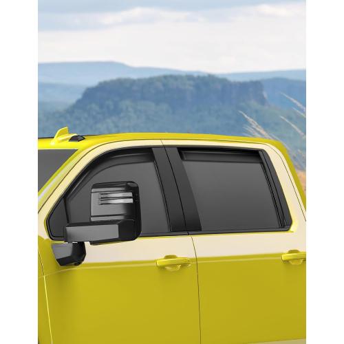 in-Channel Window Rain Guards Fit for Chevy Silverado/GMC Sierra 2500HD/3500HD 2020-2026 Crew Cab, Extra Durable Window Deflectors Vent Visors Truck Vent Shades Exterior Car Accessories