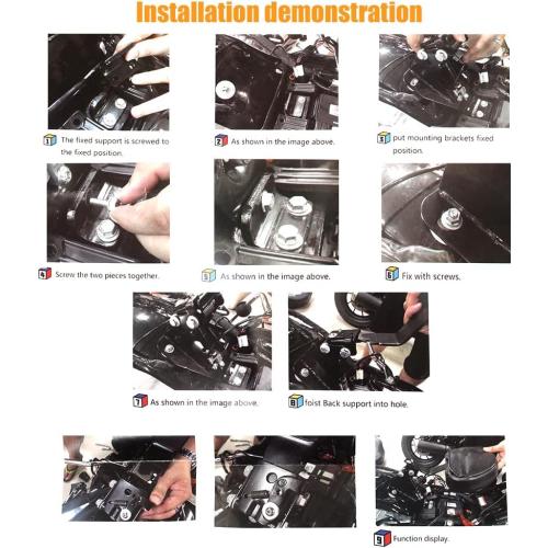 H RUO Adjustable Rider Backrest with Pad for Harley Touring Road King Street Glide FLHR FLHX 2009-2025 2024 2023 2022 2021