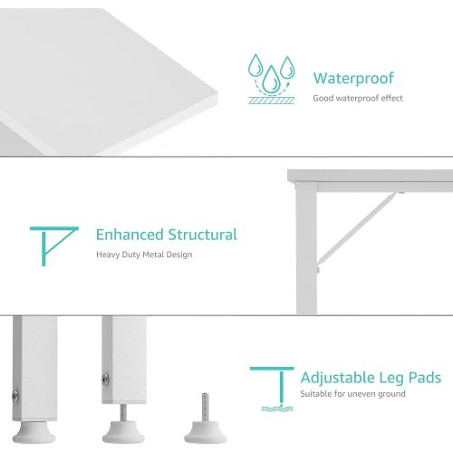 Lufeiya White Computer Desk with Power Outlet, 40 inch Simple Teen Study Table Home Office Work Writing Desks with Charging Station Outlets USB Port Built in, Storage Pocket，White