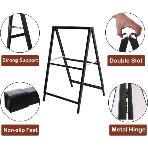 YDisplay A Frame Sidewalk Sign 24x36 inches Sandwich Board Signs Outdoor Heavy Duty Double-Sided,including 2 Anti-Glare Covers & Corrugated Boards for Business Indoor Outdoor,Black