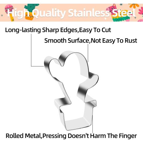 9 Pieces Cinco de Mayo Cookie Cutters Set, Regular Stainless Steel Mexican Fiesta Pinata Cookies Cutter includes Cactus Pepper Taco Avocado Sombrero Maraca Llama Guitar Baking Mold Decorations